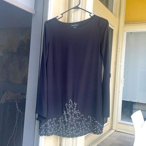 Studded Leather Guess Marciano Black Bell Sleeve Dress XS